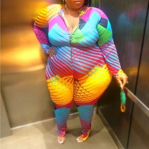 2x color block jumpsuit